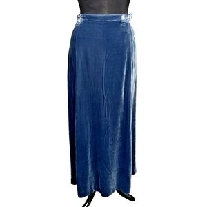County Clothing Company Maxi Skirt Size XL Blue Velvet Size Zip‎ Fully Lined